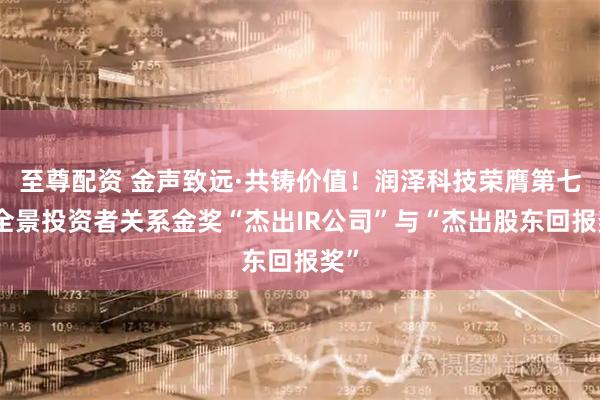 至尊配资 金声致远·共铸价值！润泽科技荣膺第七届全景投资者关系金奖“杰出IR公司”与“杰出股东回报奖”
